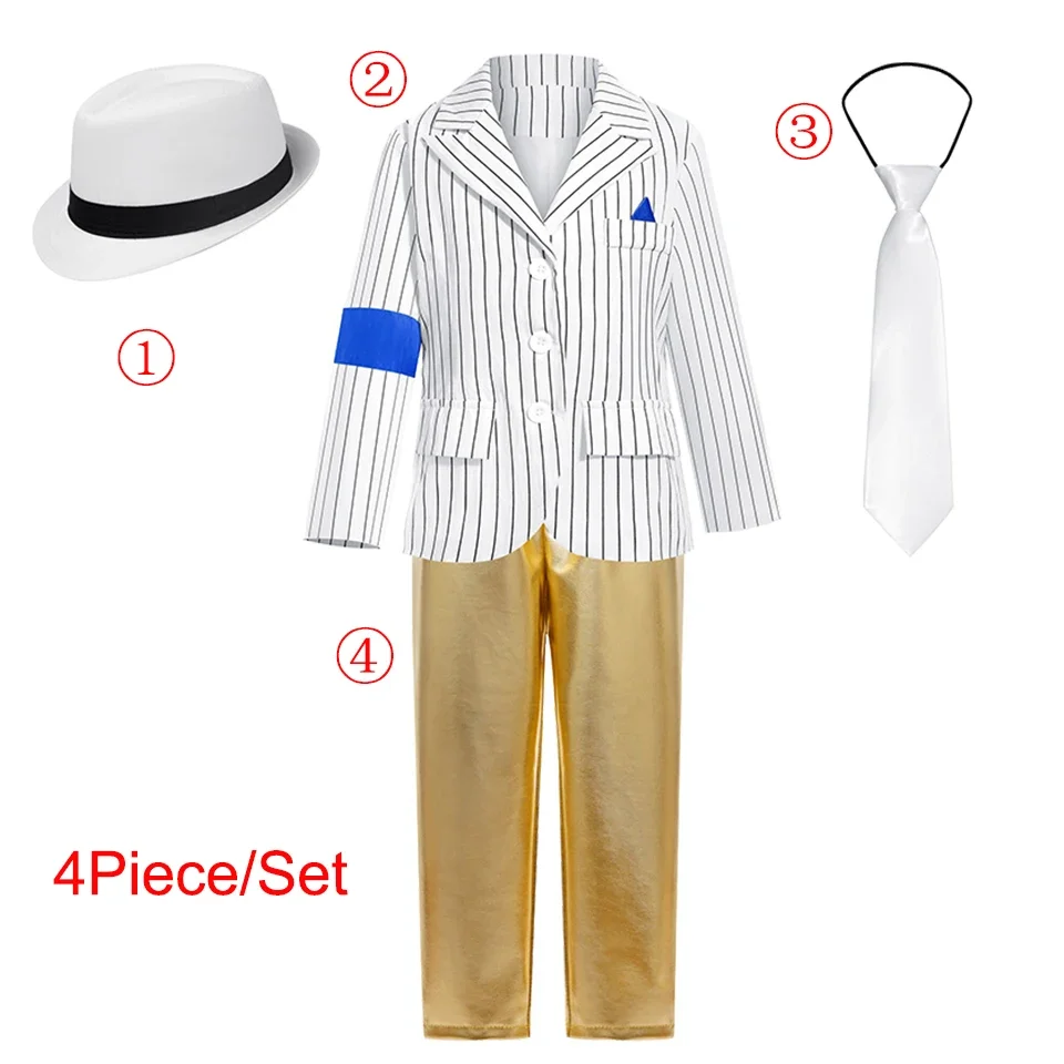 Michael Jackson  Outfits Halloween Cosplay 80s Pop Star Stage Performance  Costume Carnival Dance Disco  Clothes view 3