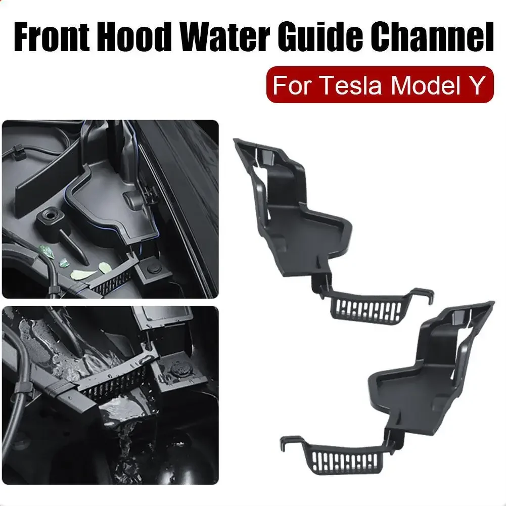 Para tesla modelo y frente sala de motor guia água grade canal para o modelo y 2021 2022 2023 frente tronco acessórios essenciais