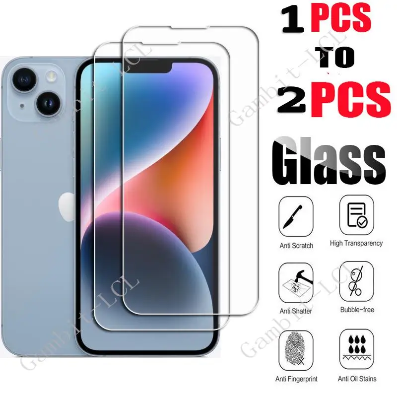 1-2PCS For Apple iPhone 14 Pro Max 13 12 11 Mini XR XS 7 8 Plus iPhone11 iPhone13 iPhone14 Screen Protective Tempered Glass Film