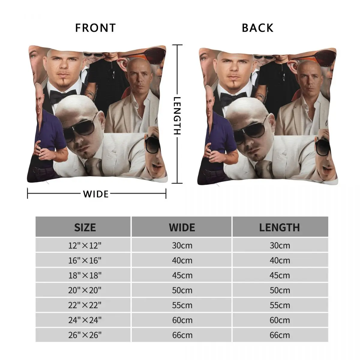 Pitbull Mr Worldwide Square Pillowcase Polyester Linen Velvet Creative Decorative Throw Pillow Case Sofa Seater Cushion Cover