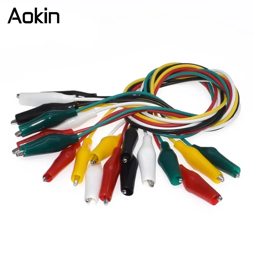 1Set / 10PCS Alligator Clips Electrical DIY Test Leads Alligator Double-ended Crocodile Clips Roach Clip Test Jumper Wire 50CM