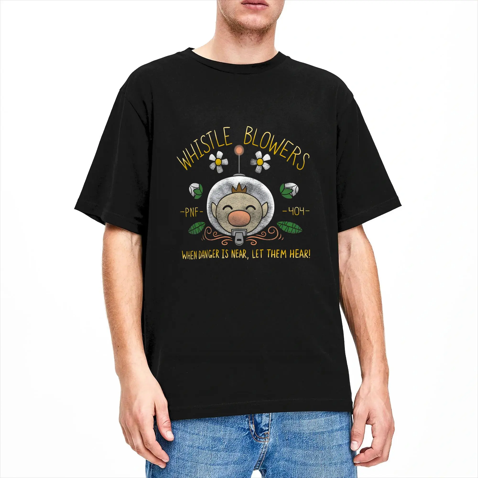 Whistle Blower  T-Shirt Summer Pikmins Cotton T-Shirts For Men Casual Tee Shirt Short Sleeve Streetwear Clothes