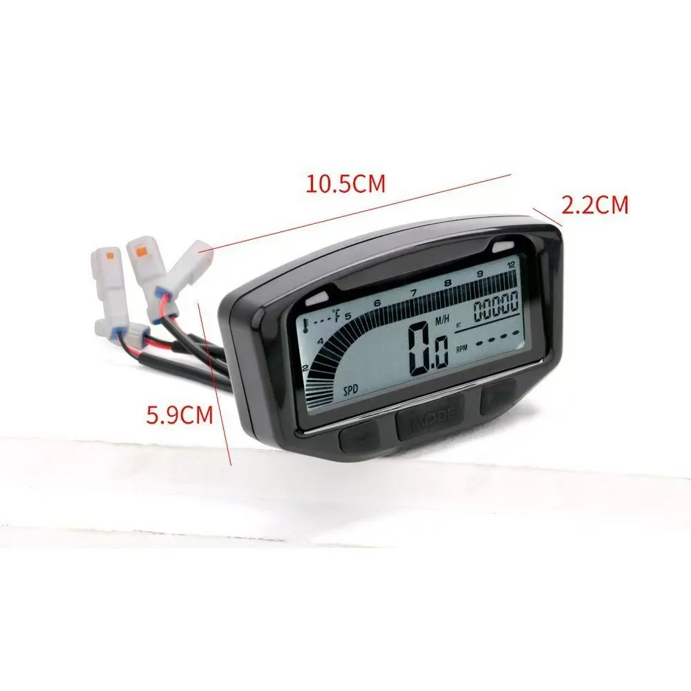 Vehicle Meter Unit, 752-119 LCD Dashboard, Speed & Mileage Gauge for Motorcycle ATV UTV Yacht Refitting