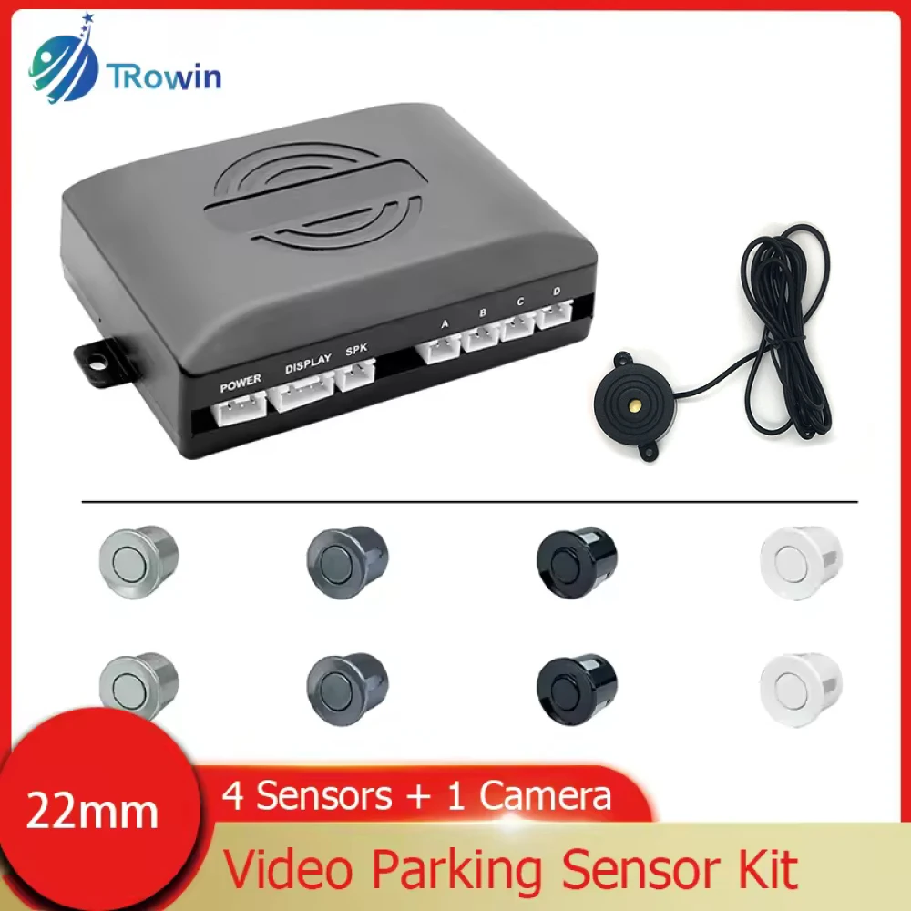 

Комплект видеодатчиков парковки, Автомобильная камера заднего вида с радаром, монитором и зуммером для зеркала заднего вида, с оповещением