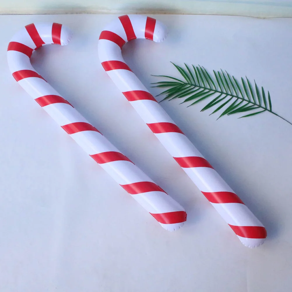 3 Pcs Christmas Decorations Blow- Walking Sticks Candy Canes Lollipop Toys Party Favor Red Holiday Hanging Child