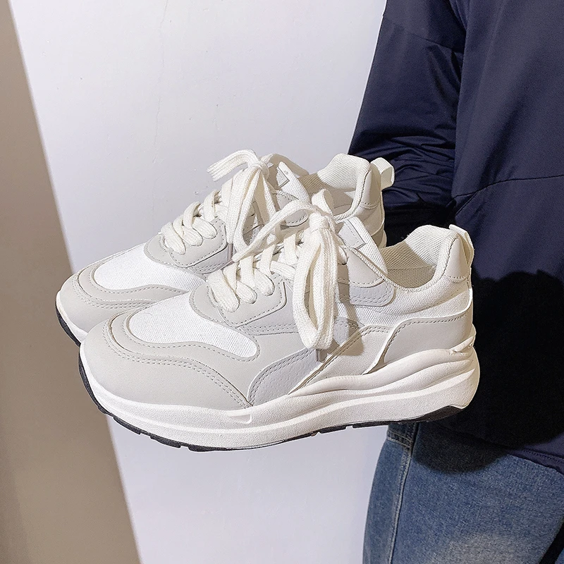 2026 Spring Autumn New Women Fashion Vulcanize Platform Casual Sneakers Mesh Breathable Running Walking Shoes Chunky Sports Shoe