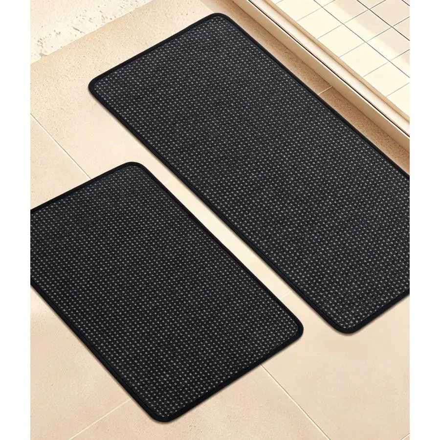 

Наборы ковриков для ванной из 2 предметов, мягкие коврики с коротким ворсом, тонкие нескользящие быстросохнущие коврики для ванной, супервпитывающие маленькие коврики для ванной, моющиеся.