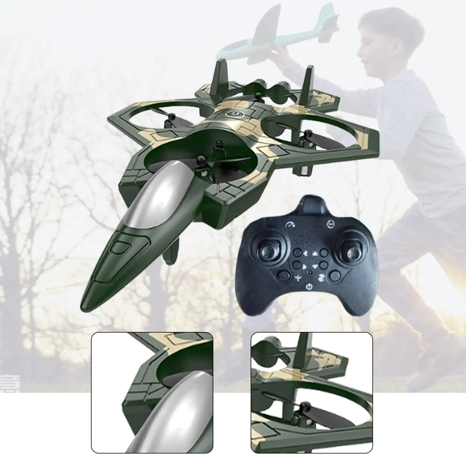RC الطائرات هدية عيد ميلاد خفيفة الوزن أنيقة حيلة لفة جيت مقاتلة هواية طائرة شراعية RC للأطفال البالغين الأولاد المبتدئين #5