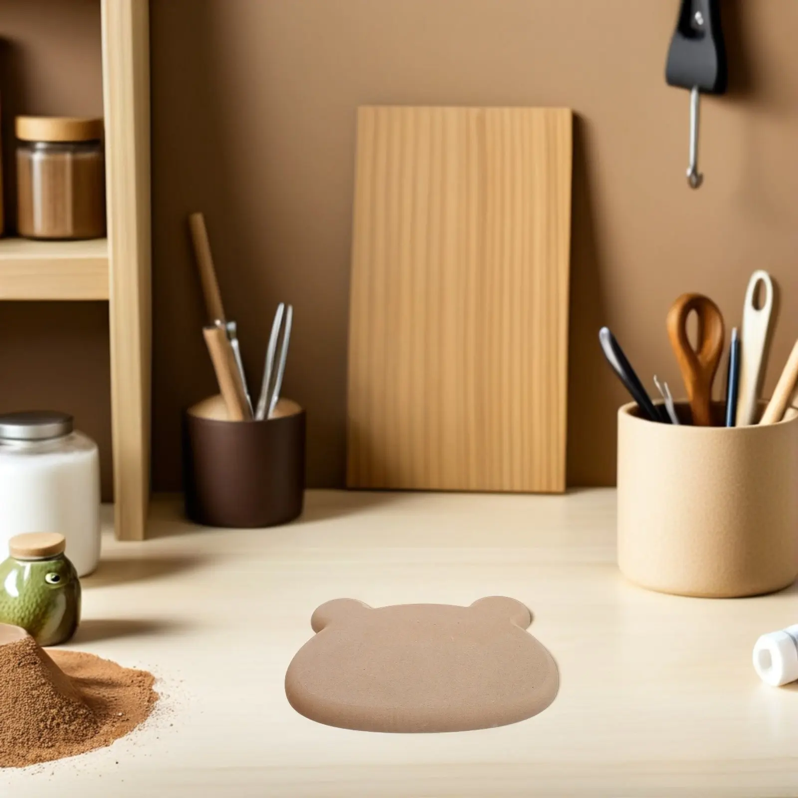 

Ceramic Plate Wooden Mold Bear Shape Handbuilding Slump Mold For Clay Forming Craft Projects Pottery Making Tools Set
