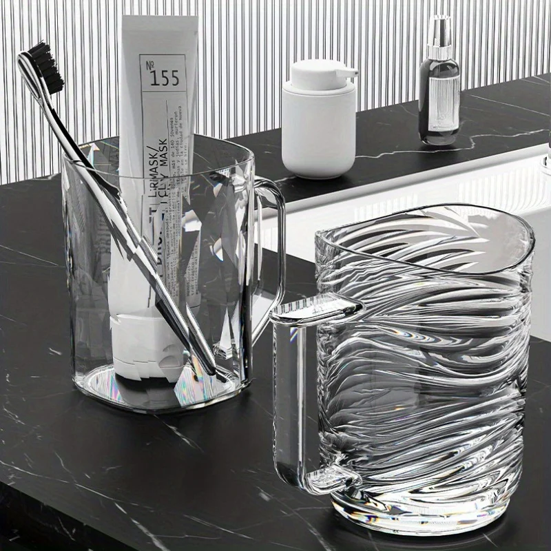 

2Pcs Couple Toothbrush Washing Mouth Cups Plastic Home Tooth Brush Holder Bathroom Accessories Mouthwash Storage Cups