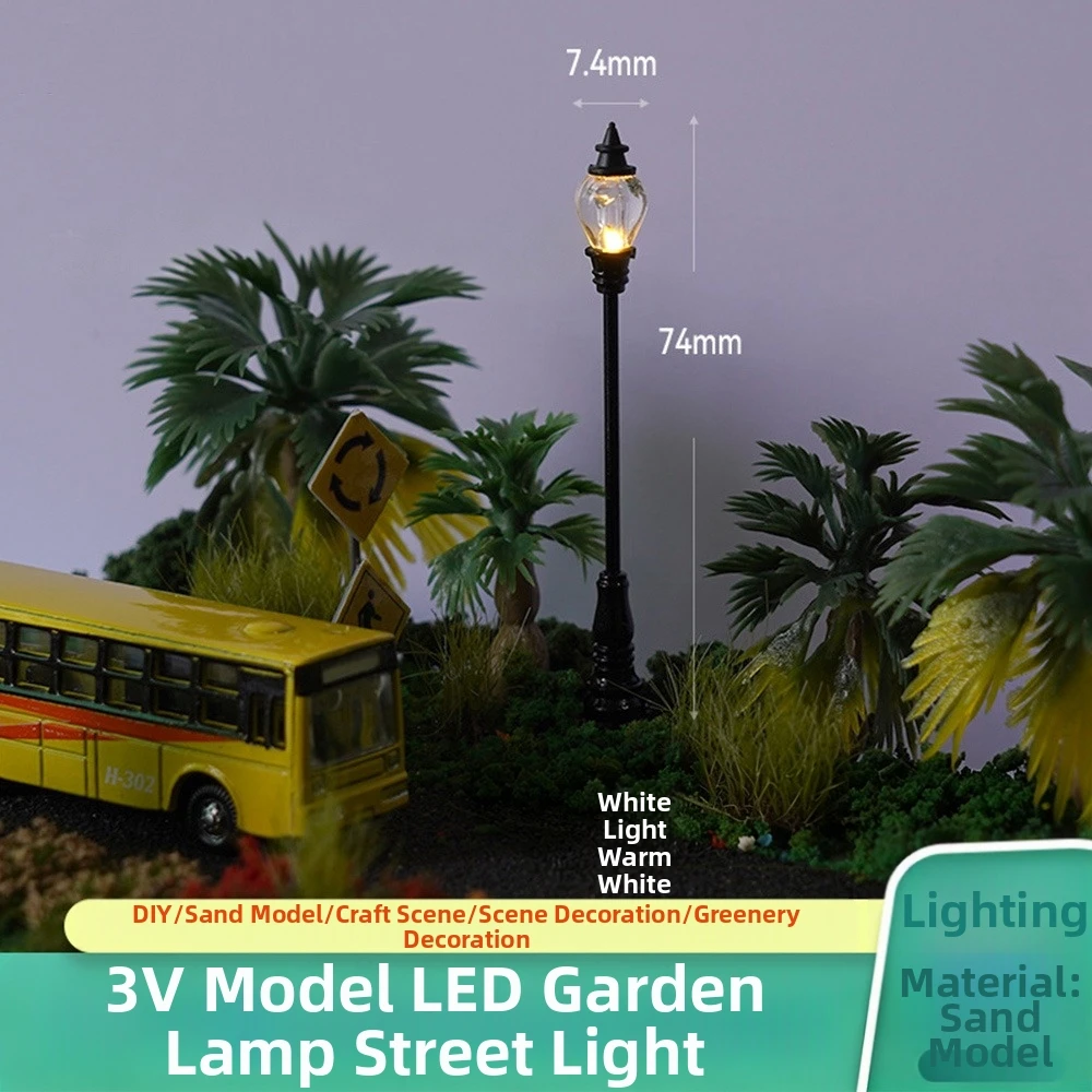 High Quality Plastic Sand Table Model Streetlights White/Warm Light 6 Styles Railway Train Layout Making Singal Lamppost