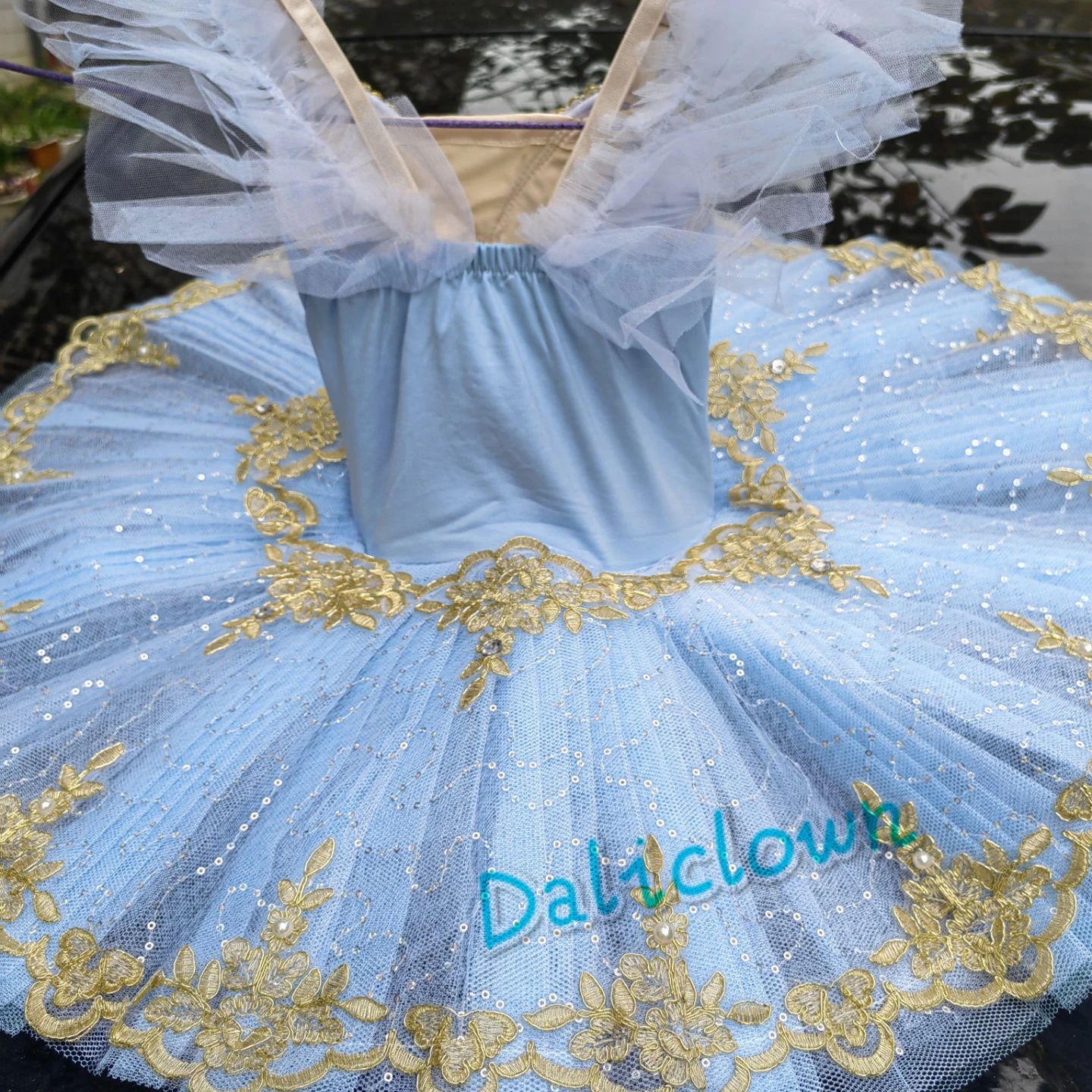 Professional Ballet Tutu Girl Blue White Sequin Platter Pancake Tutu Ballerina Party Dress Kids Adult Child Ballet Dance Costume