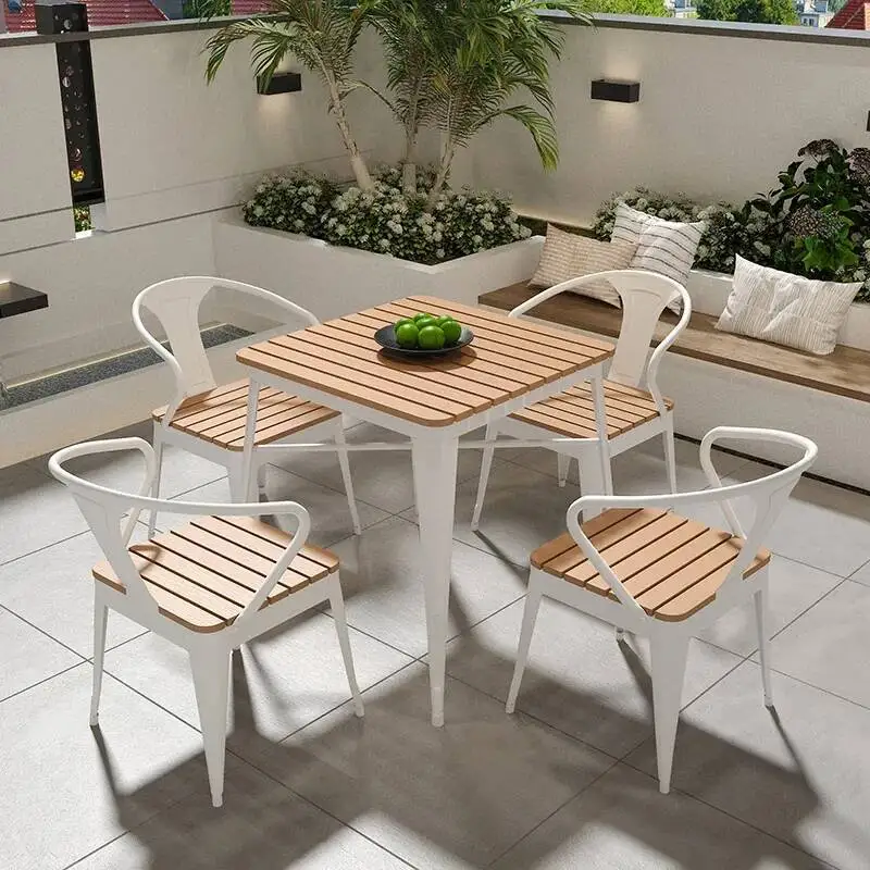 

Modern Balcony Luxury Outdoor Square Tables Lounge Nordic Outdoor Tables Minimalist Europe Jardin Mobiliario Home Furniture