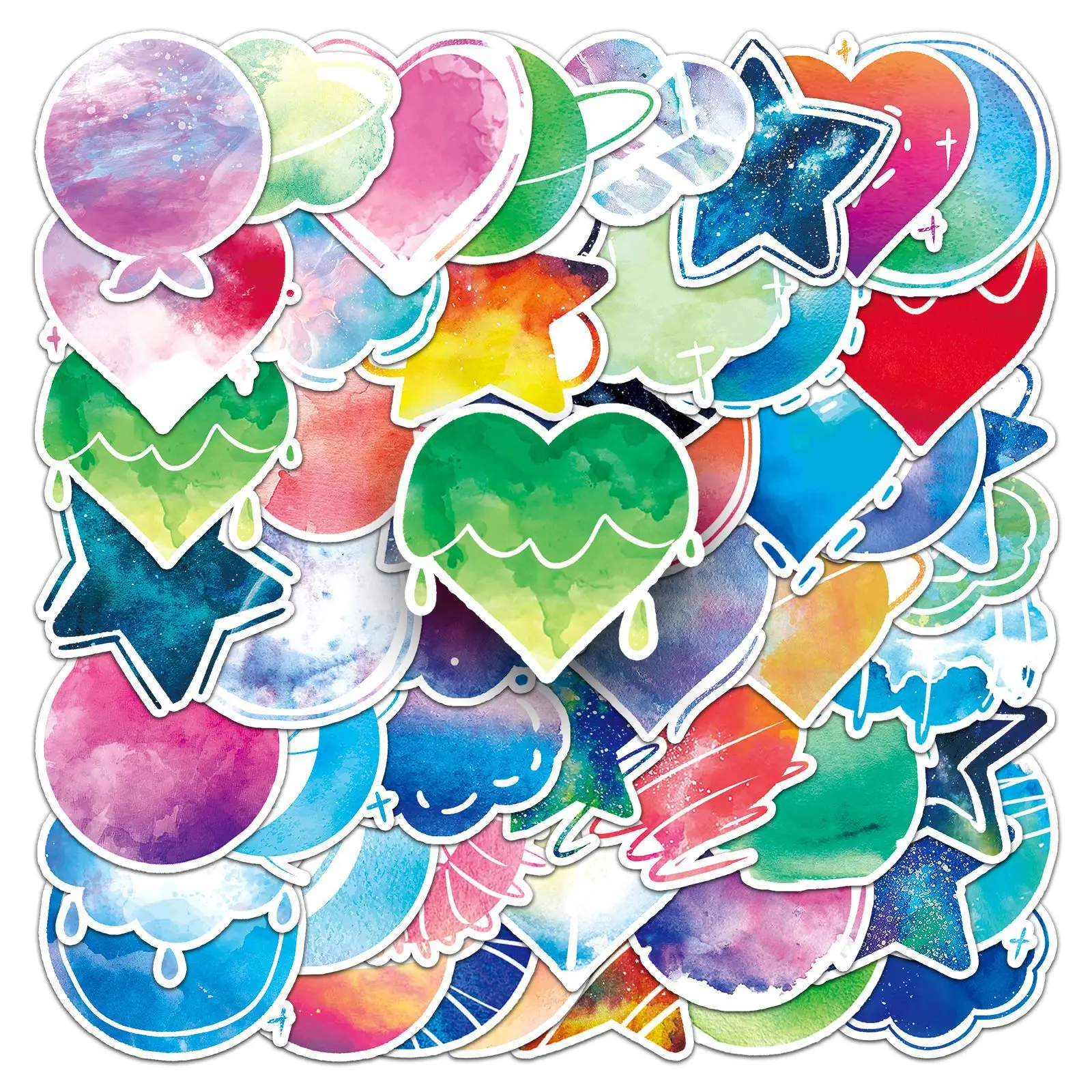 

50Pcs Cartoon Watercolor Series Graffiti Stickers Suitable for Laptop Helmets Desktop Decoration DIY Stickers Toys Wholesale