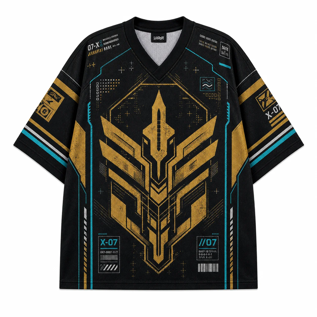 2026 New Mesh V-neck Mesh Jersey with Printed Pattern, Lightweight Streetwear, Short Sleeved Casual for Adults and Children