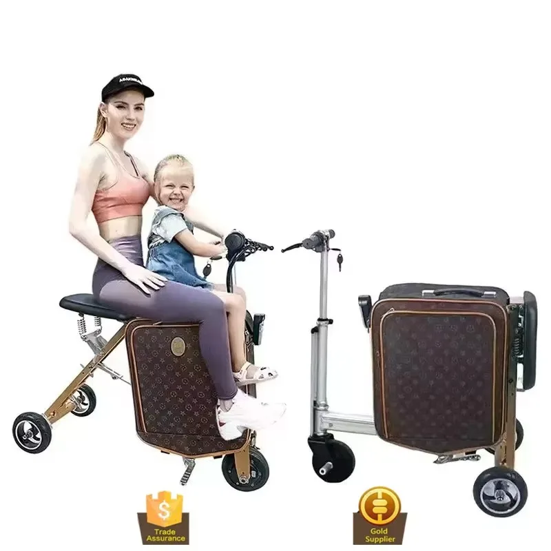 Luggage multifunctional smart buine suitcase sitting  and riding luggage remote controlled renewable scooter