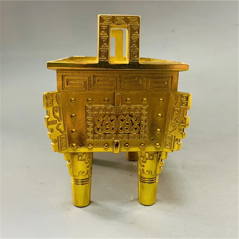 Brass for business and home use, large-sized, floor-standing tripod, Ding Sheng Qianqiu bronzeware