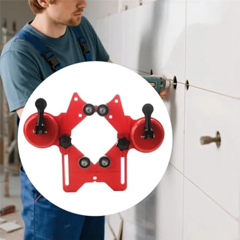 ABRB-Avec doubles ventouses. Guide de ventouse pour scie cloche, localisateur de trous ouverts, réglable pour un travail efficace pour le marbre, sans perceuse