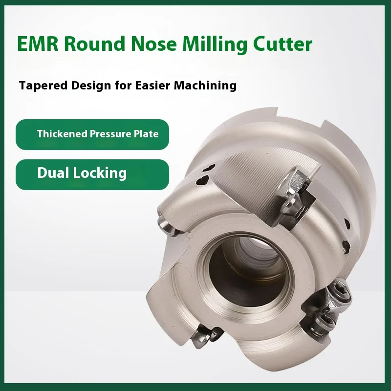 EMR 6R50-22-4T Round Nose CNC Face Milling Cutter 6R63-22-4T EMRW 6R80-27-6T TRS Milling Holder for RPMT1204 RPM Carbide Inserts