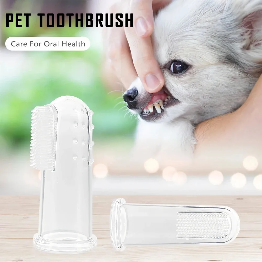 Silicone Fingertips Toothbrushes Cat Dog Pet Tools for Removing Bad Breath Tartar Pets Teeth Oral Cavity Cleaning Care Products