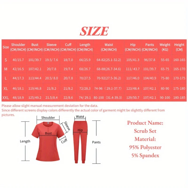 Elastic Wholesale V-neck Long Short Sleeved Hospital Nursing Hand Washing Set