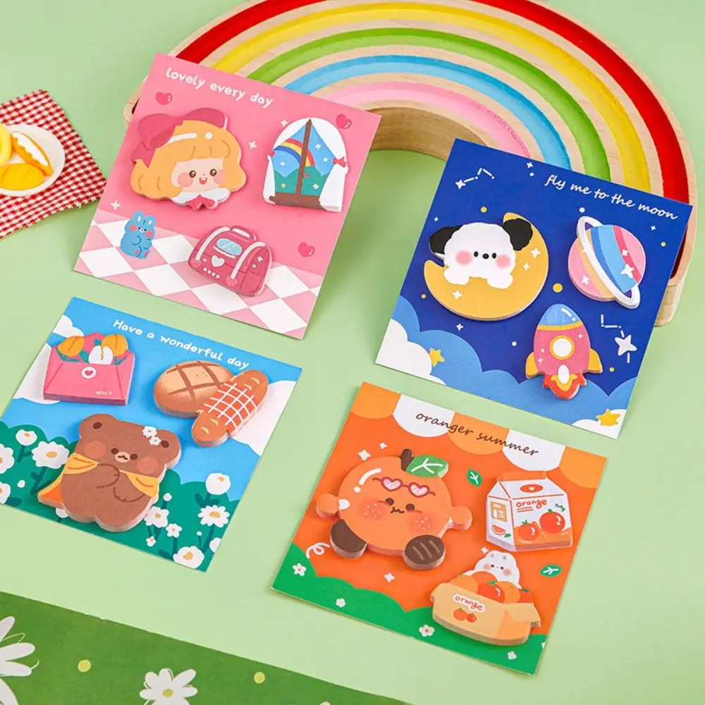 Kawaii Paper Cartoon Sticky Notes, Colorful Cartoon Messages, Special Shaped Sticky Notes, Leave Messages