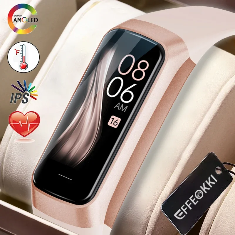 EFFEOKKI Amoled Smart Watch Smartwatch Band Women Heart Rate Blood Waterproof Connected Smart Bracelet Health Monitor