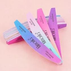 4pcs Nail File 100/180 Colorful Gradient Nail File Buffer Double Side Trimmer Washable Disinfectable Lime Buffer Nail Art Tools