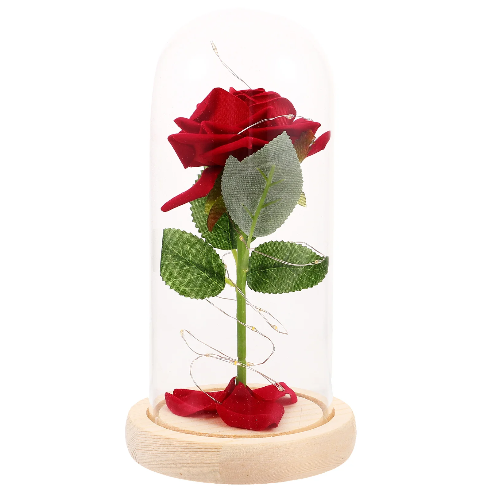 

LED Night Light Decorative Lamp Rose Glass Cover Shades Simulation Flower Bamboo Valentine Gift Christmas Romantic Bedroom
