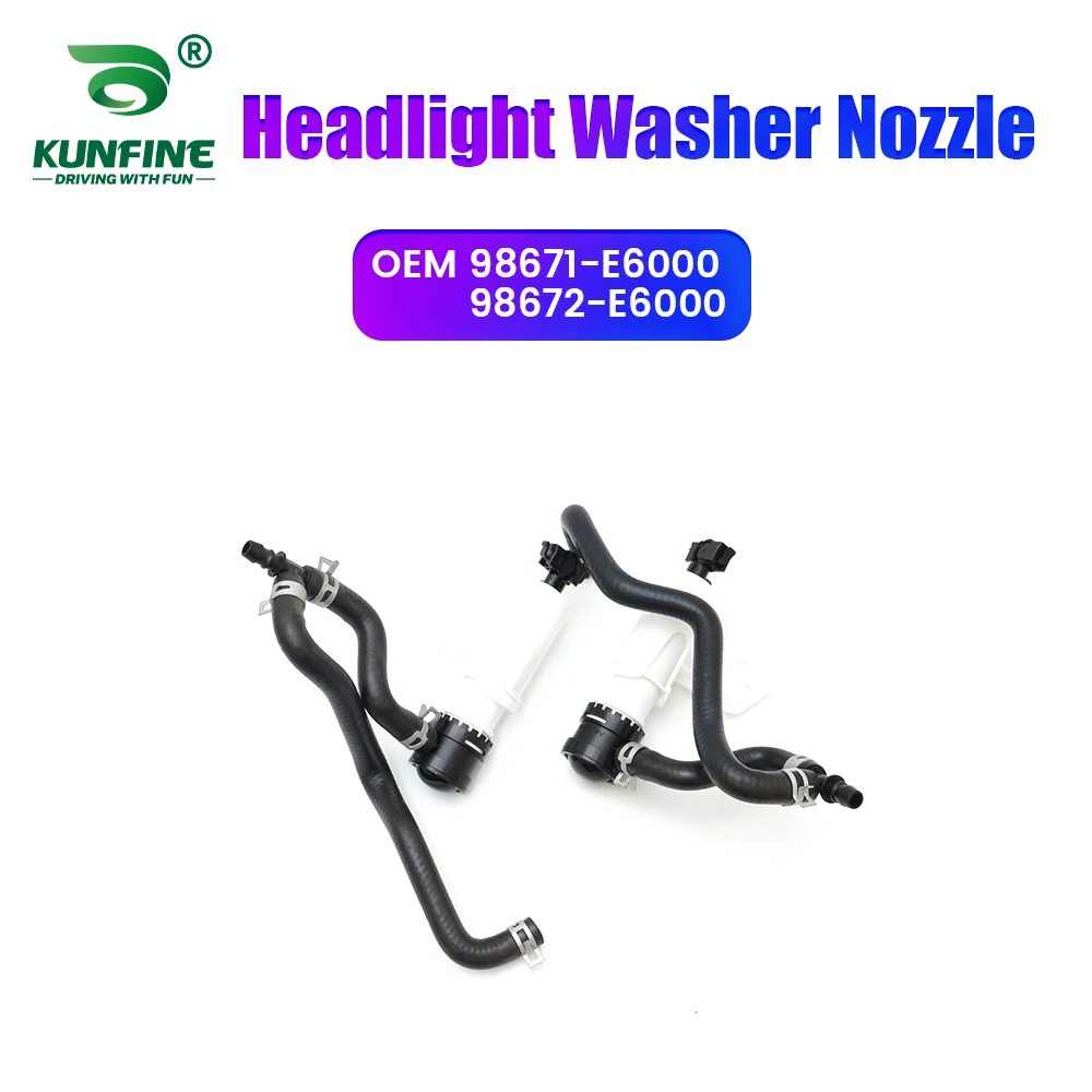 Boquilla de pulverización para arandela de parachoques delantero de faro de coche, cubierta de bomba de faro de chorro para OEM NO.98671-E6000 98672-E6000