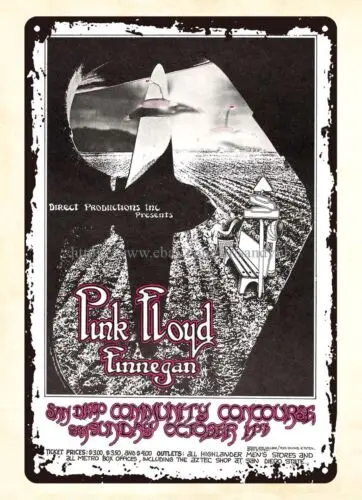 1971  San Diego Community Concourse Concert Poster metal tin sign sign