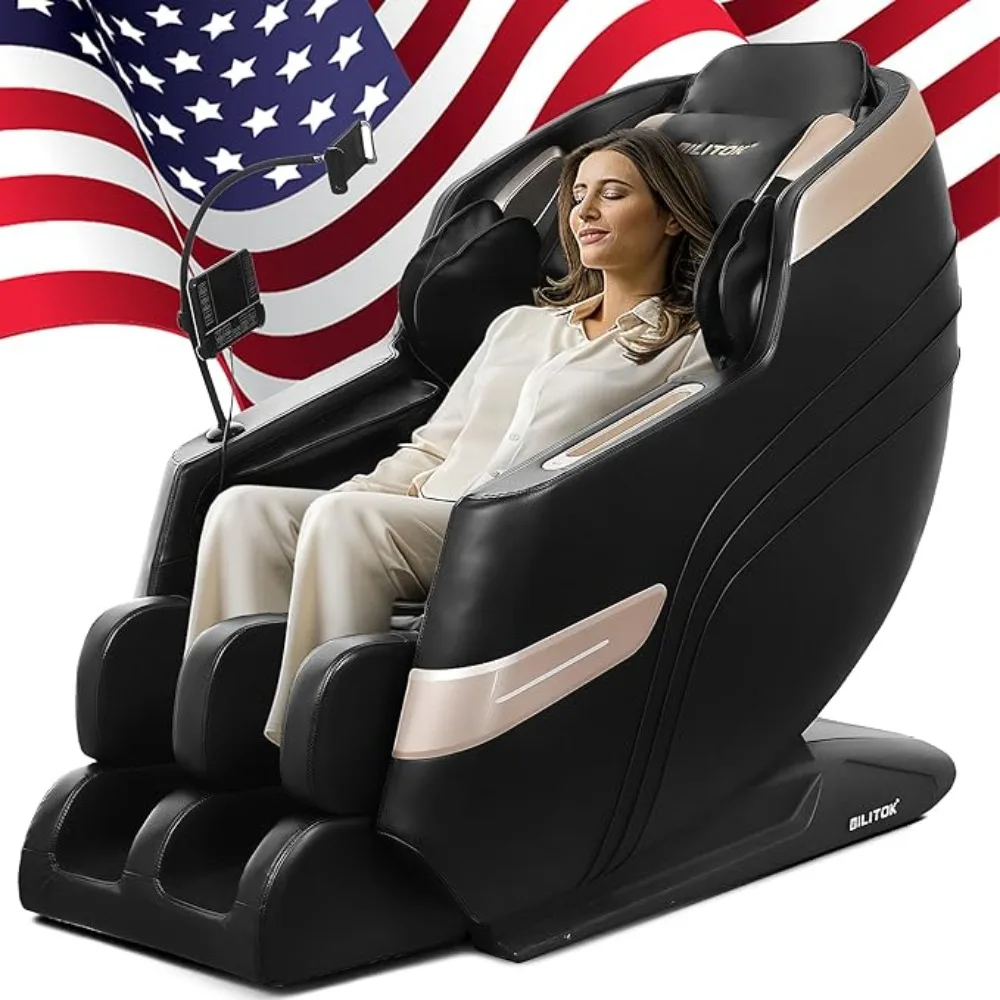 

Zero Gravity Massage Chair, Full Body Recliner with Heating, Bluetooth Speaker, Airbags, Touch Screen, Phone Stand,Black