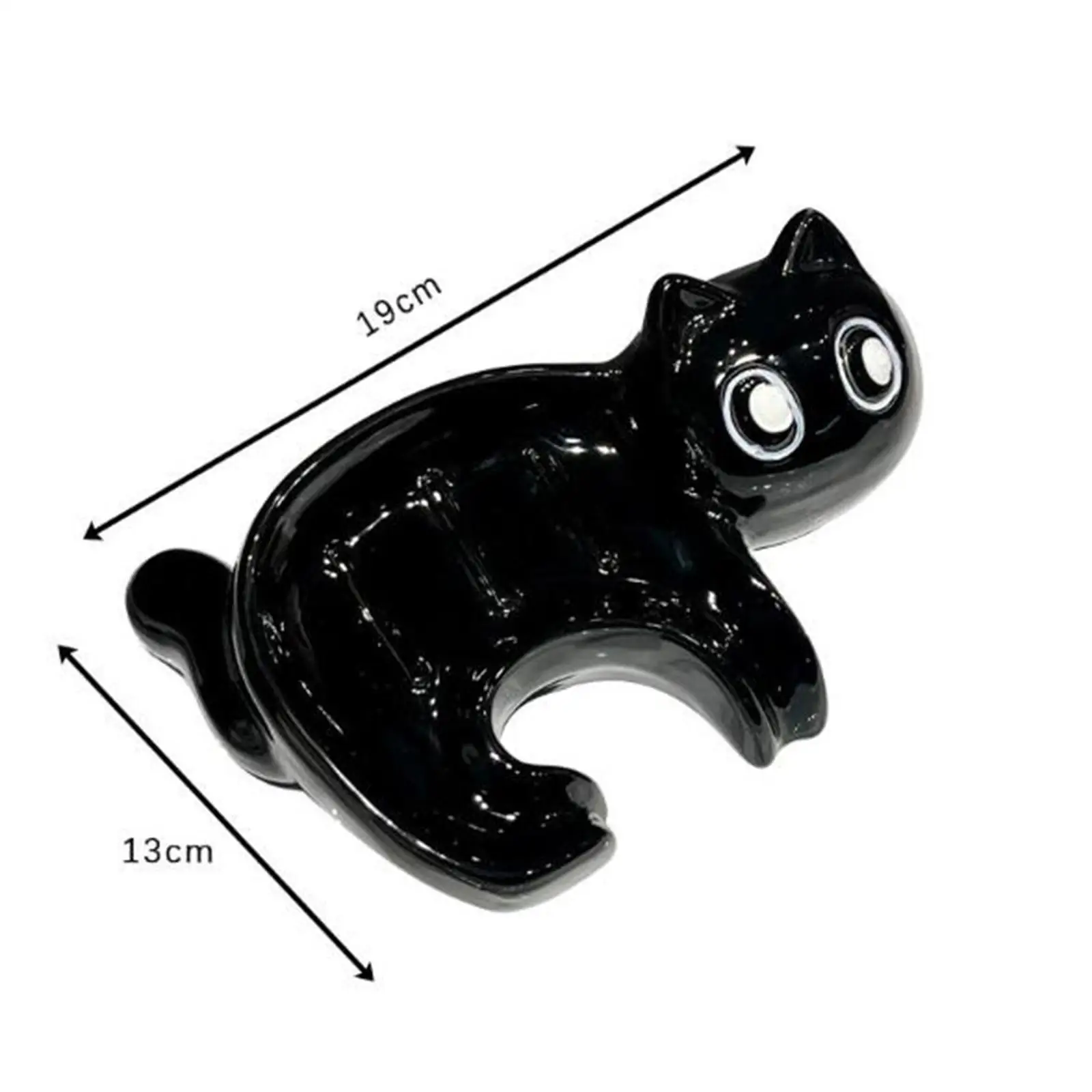 Black Cat Ceramic Soap Holder with Drain for Bathroom Organizer Cute Animal Shaped Sponge Tray Decor