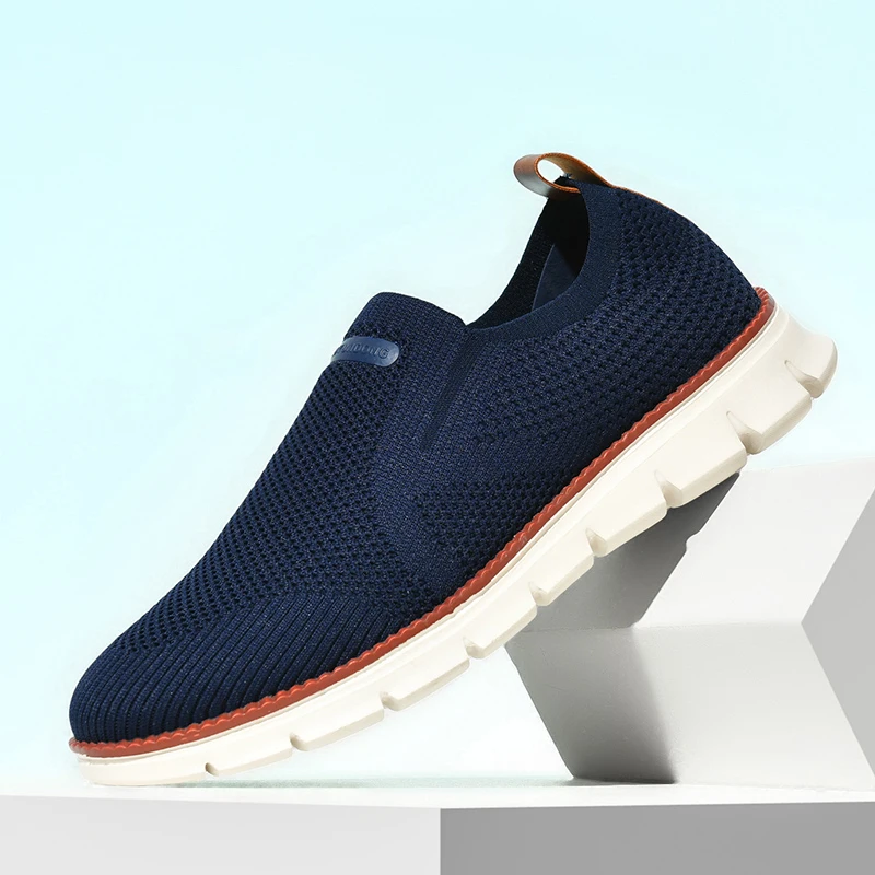 

Men's Breathable Knit Mesh Casual Shoes Lightweight Slip-On Loafers Comfortable Non-Slip Walking Sneakers for Daily Wear