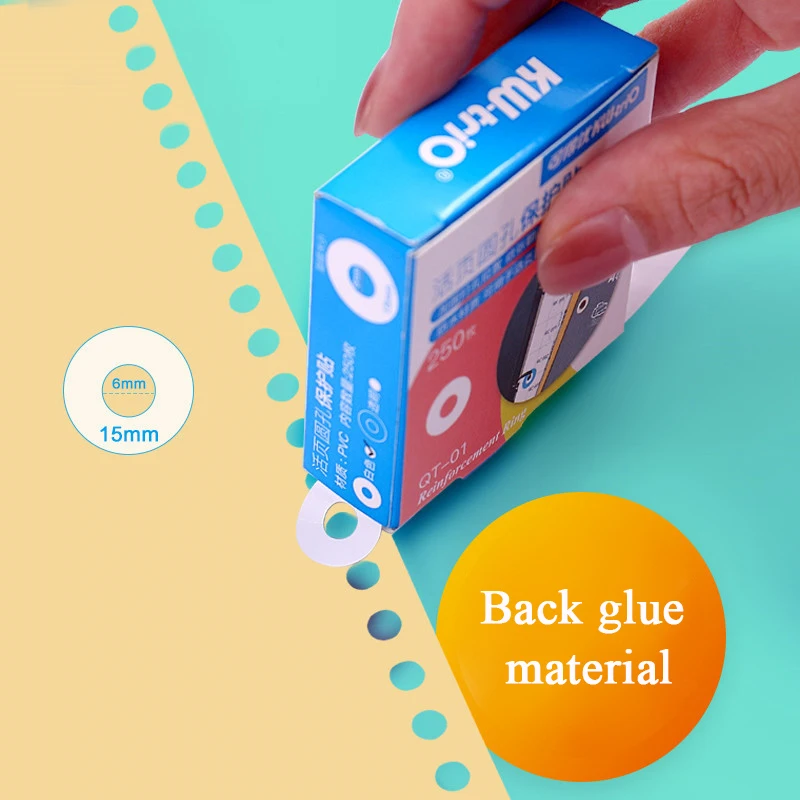 250Pcs Hole Punch Protector Self-adhesive Loose Leaf Paper Hole Reinforcement Labels White Round Stickers Binding Paper Sticker