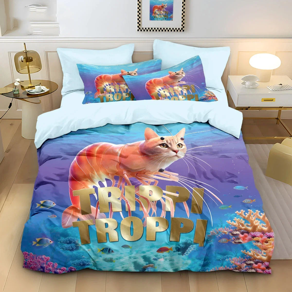 

ai Italian Brainrot комплект пододеяльников Tung Tung Sahur комплекты постельного белья мультяшное покрывало Sahur пододеяльники комплекты домашнего декора