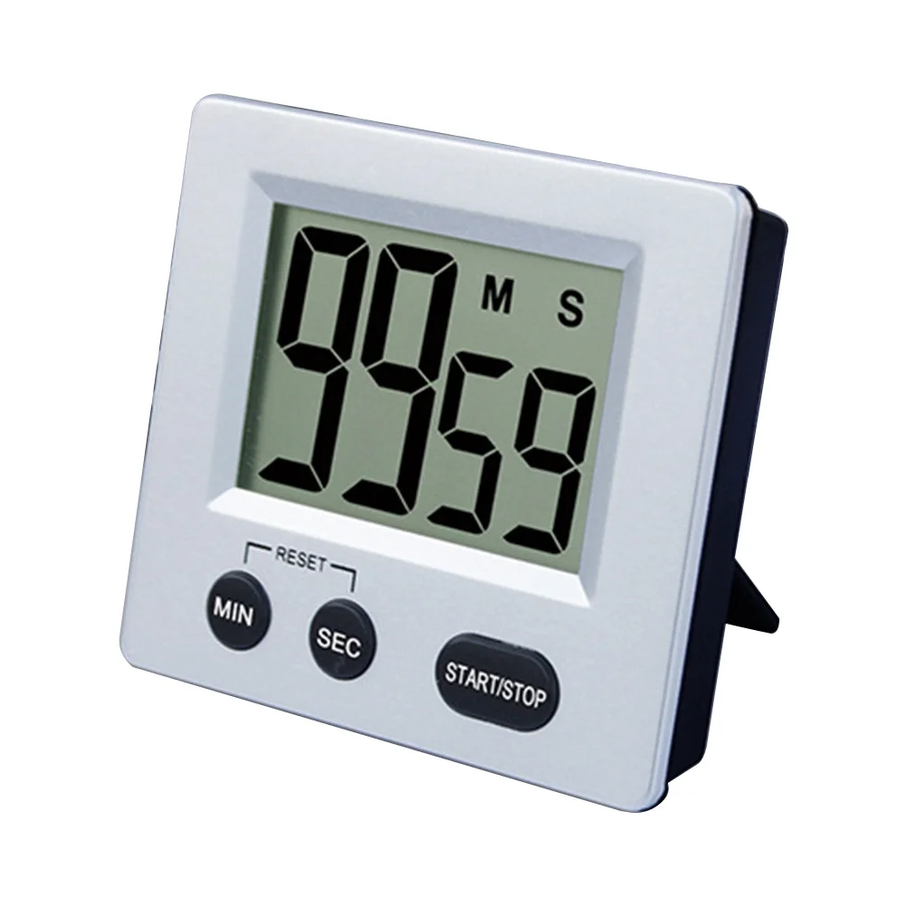 

Electronic Alarm Clock Metal Large Digit High Contrast Loud Alarm Snooze Desktop Wall Mount Office Kitchen Countdown Timer