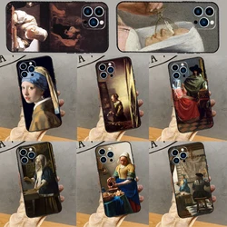 Johannes Vermeer Case For iPhone 16 15 13 12 Mini 11 14 Pro Max Cover For iPhone 16 15 XR X XS MAX 7 8 Plus