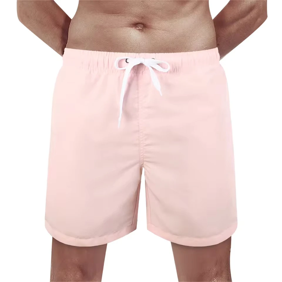 Elastic Waist Drawstring Casual Shorts Mens Solid Skin Lace Up Pocket Hot Spring Holiday Beach Beach Pantalones Cortos Hombre