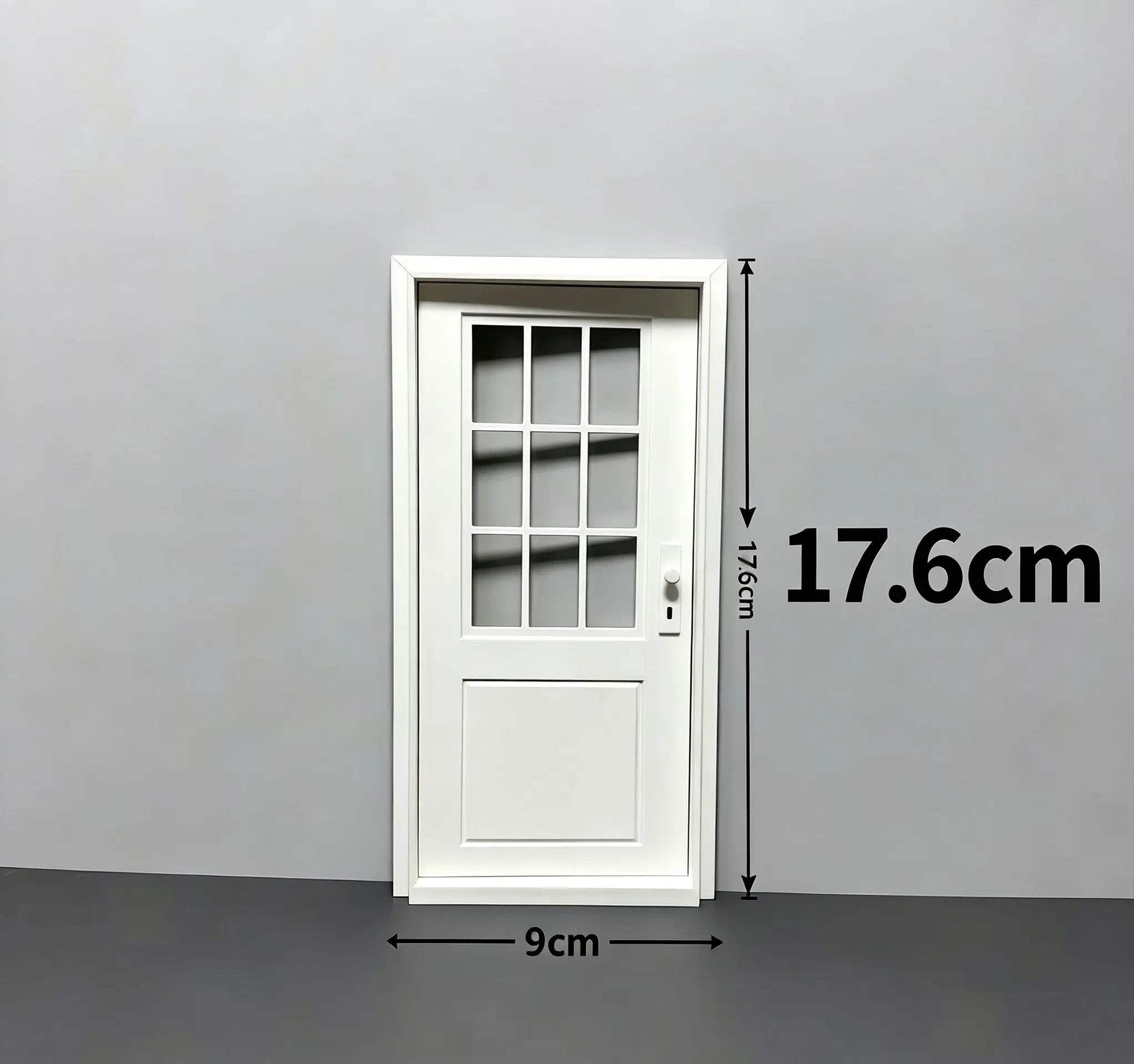 1:12 Plastic Dollhouse White Openable Door Model 9 Panel Window Miniature Accessory for Diorama Scene Layout&Home Craft Decor