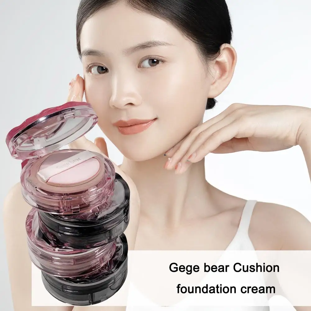 New 2 IN 1 Refreshing Face Air Cushion Foundation Cream Moisturizing Gege Brightening Bear Foundation Long-lasting Makeup S S7Q4