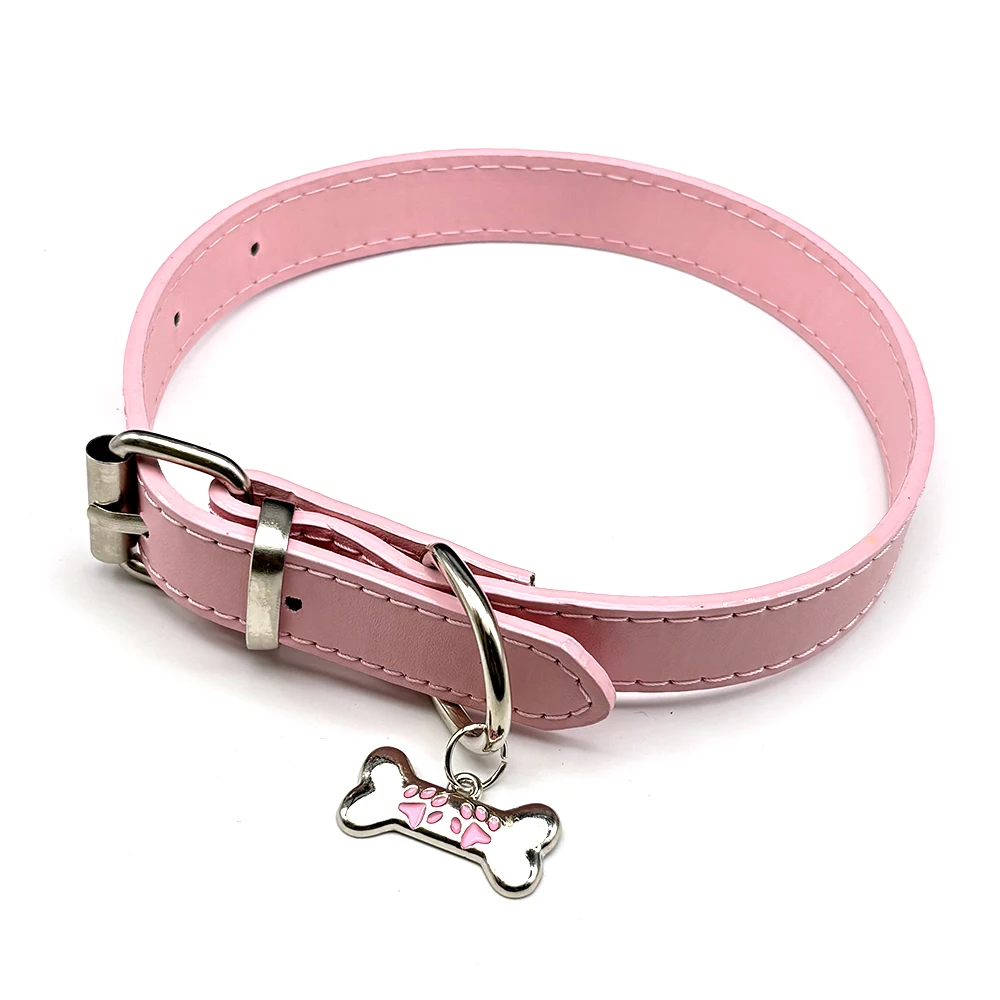 

Harajuku Choker Necklace for Women Alloy Pendant Pink Pu Leather Cute Pet Collar Bone Dog Cat Paw Chain Jewelry Gift