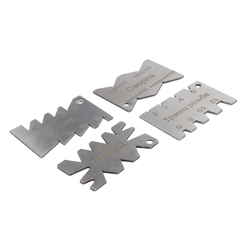 【Popular】4Pcs Screw Cutting Gauge Machining Threads Angle Gauges Stainless Steel Measuring Tool Gauging Tools