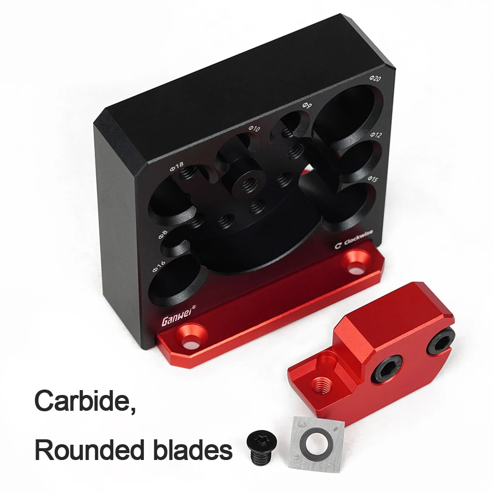 Adjustable Milling Dowel Round Rod Auxiliary Tool with Carbide Blade Turning Round Rod Tool Compact Doweling Jig for Woodworking