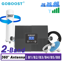 GOBOOST 900 LTE 4G 1800 MHz Cellular Amplifier 2G 3G 2 Band 850 2100 GSM Cell Phone Signal Repeater Network 4G Signal Amplifier