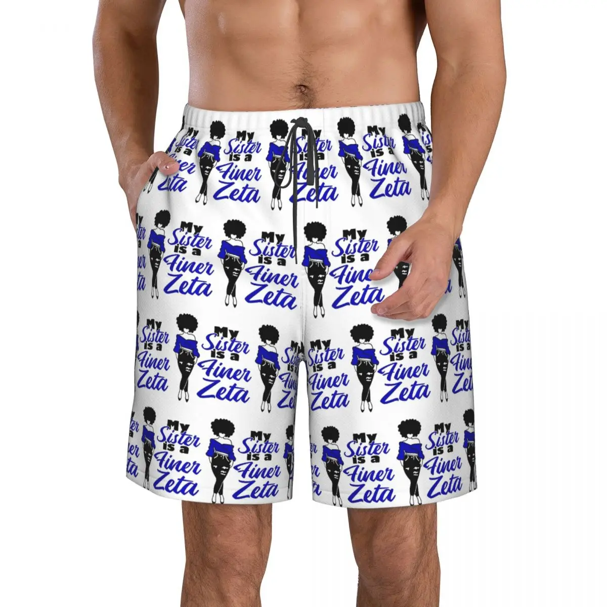 Zeta Phi Beta Sorority Logo Trunks Beach Board Shorts Casual Quick Dry Swim Summer Men Pants