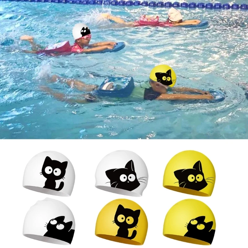 G92F Kids Swimming Cap Silicone Swim Cap for Boys Girls Stretchable Comfortable Swimming Hat in Different Attractive Colour