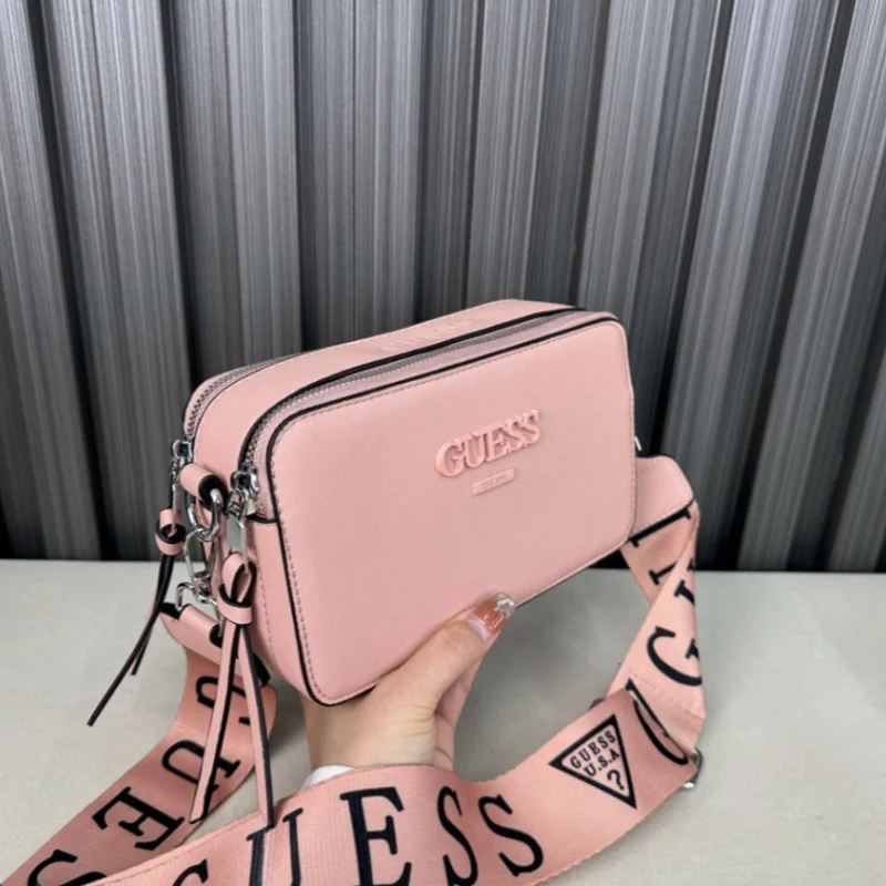 20cm Fashion Lady Messenger Bag With Simple Letters Women  Pu Small Square Bag Casual Camera Contrast Stitching Joker Bag Girl