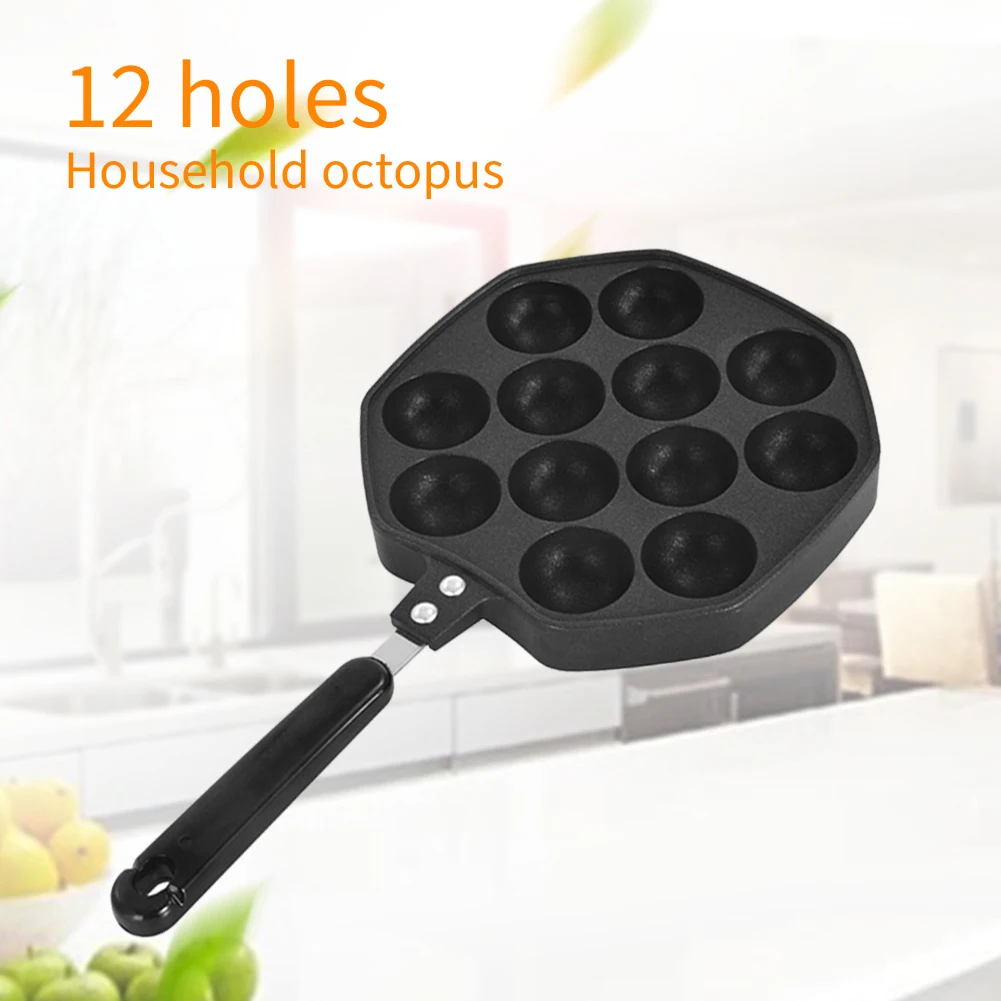 12 Cavities Household Takoyaki Maker Octopus Balls Grill Pan Baking Tools Machine Baking Tray Bakeware Tools