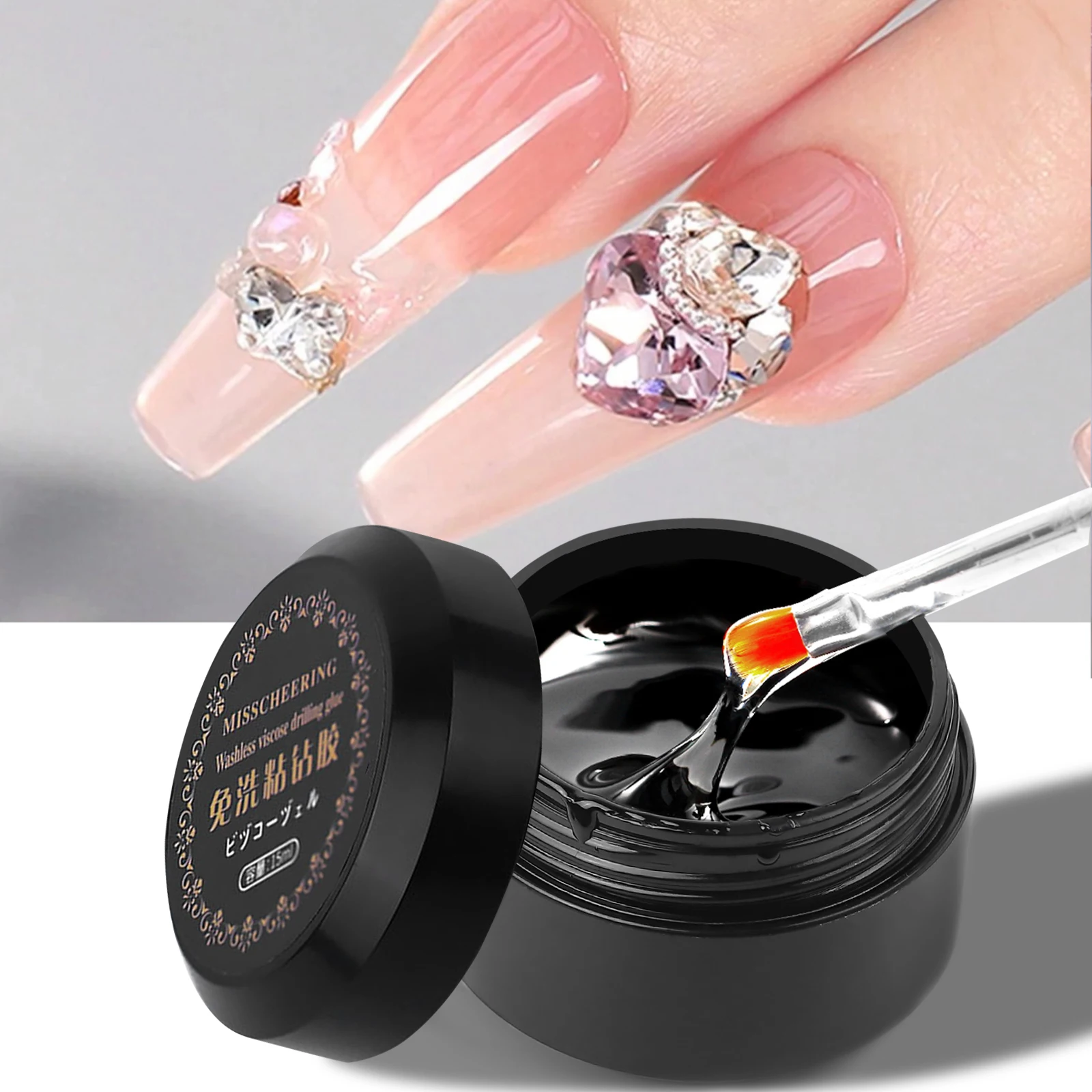 

4 в 1, клей со стразами для ногтей, многофункциональный клей без клея для алмазного формования, расширенный шарм для ногтей, 3D прозрачный клей